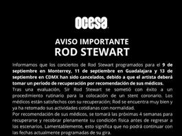 Rod Stewart cancela su llegada a Guadalajara y deja en suspenso la inauguración del Coliseo GNP