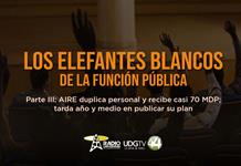 Los elefantes blancos de la función pública | Parte III: AIRE duplica personal y recibe casi 70 MDP; tarda año y medio en publicar su plan