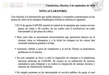 CAPUFE responde a reclamo de Lemus: fue una suspensión temporal y el peaje opera con normalidad