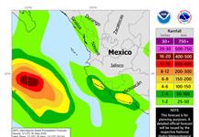 El huracán Rachel se intensifica a categoría 2 frente a las costas del Pacífico