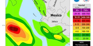 El huracán Rachel se intensifica a categoría 2 frente a las costas del Pacífico El huracán Rachel se intensifica a categoría 2 frente a las costas del Pacífico