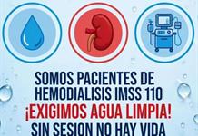 Agua contaminada aumenta riesgos a pacientes que requieren hemodiálisis