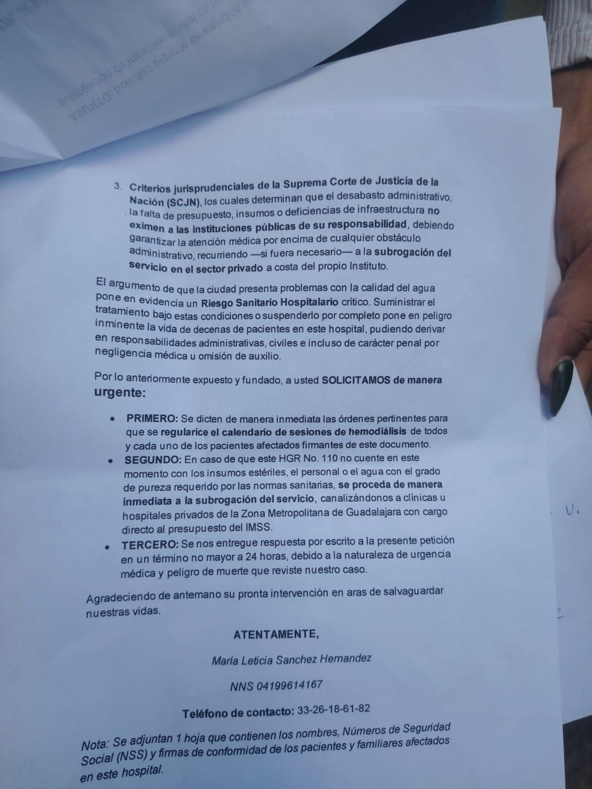 Pacientes renales exigen agua limpia para no perder sus hemodiálisis