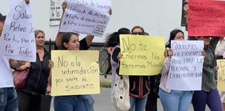 Trabajadores y derechohabientes del IMSS en Ciudad Guzm&aacute;n exigen mejoras laborales