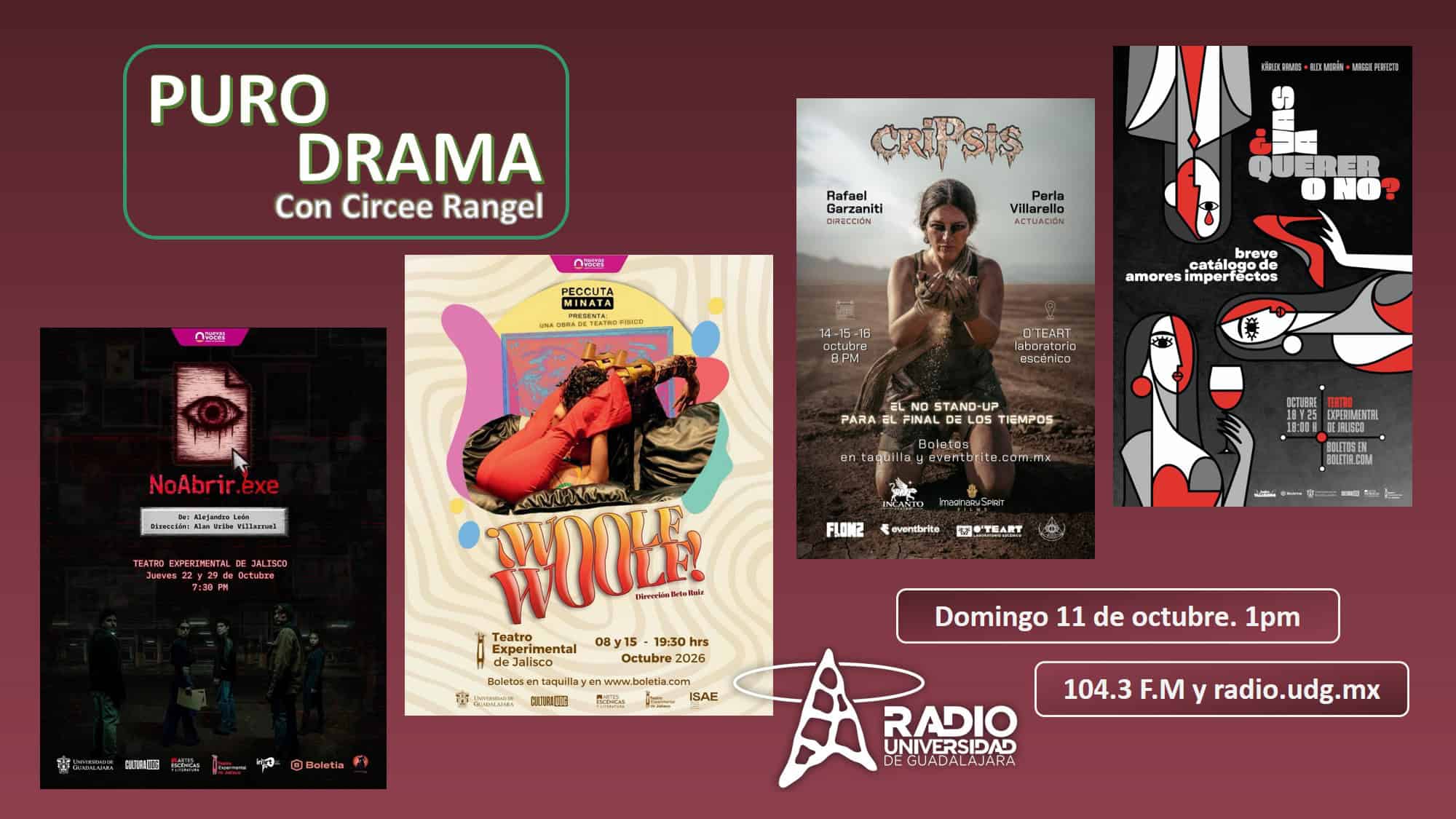 NoAbrir.exe. Woolf Woolf. ¿Vas a querer o no? Cripsis. Puro Drama 11 octubre 2026 NoAbrir.exe. Woolf Woolf. ¿Vas a querer o no? Cripsis. Puro Drama 11 octubre 2026