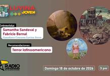 Terror latinoamericano. Ganadores Concurso Luvina Joven: Samantha Sandoval y Fabricio Bernal. Luvina Joven Radio 18 octubre 2026 Terror latinoamericano. Ganadores Concurso Luvina Joven: Samantha Sandoval y Fabricio Bernal. Luvina Joven Radio 18 octubre 2026